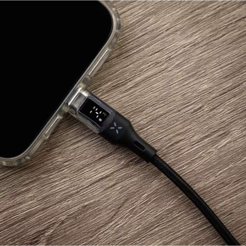 Fiksuotas laidas USB-C / USB-C su vaizdo perdavimu, PD palaikymu, 2m, USB 2.0, 100W | FIXDD-CC2-BK