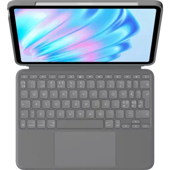 Klaviatūros dėklas Logitech Combo Touch QWERTY danų, suomių, norvegų, švedų Smart Connector pilka