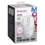 Defender Feam MM-296 52297 belaidė kompiuterio pelė, tylūs paspaudimai, optinė, 1600 DPI, USB, balta