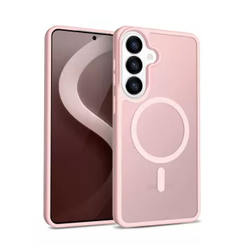 Crong Hybrid Matte Magnetic dėklas Samsung Galaxy S26 — TPU/PC, rožinis