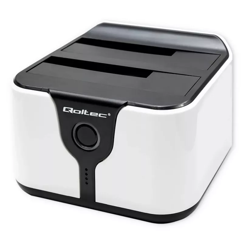 Qoltec 50309 HDD SSD 2.5 3.5 dokavimo stotelė | SATA III | USB 3.0 | Super greitis 5Gb/s | su klonavimo funkcija