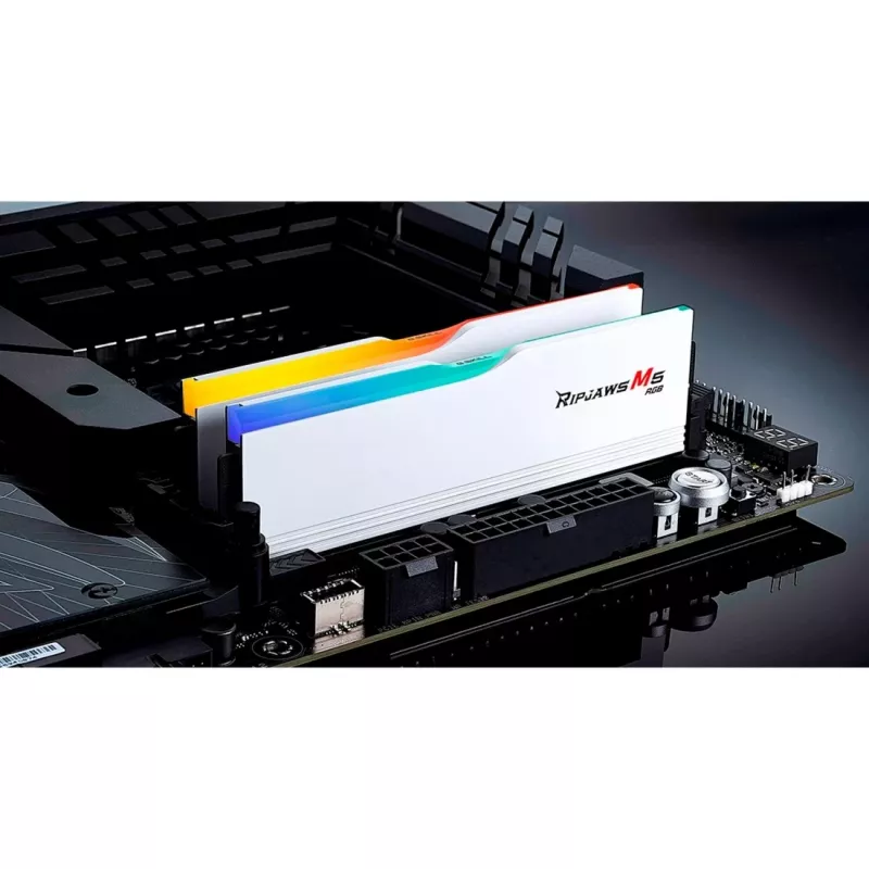 G.Skill Ripjaws M5 RGB 64 GB (2x 32 GB) DDR5-6000 CL30 atminties rinkinys, baltas, INTEL XMP 3.0