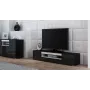 Cama Meble VIVA 180 TV komoda, juoda/juoda blizgi + balta