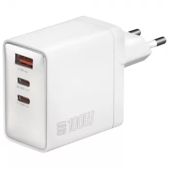 Sieninis įkroviklis 4smarts SGaN Pocket 100W 2C+1A baltas
