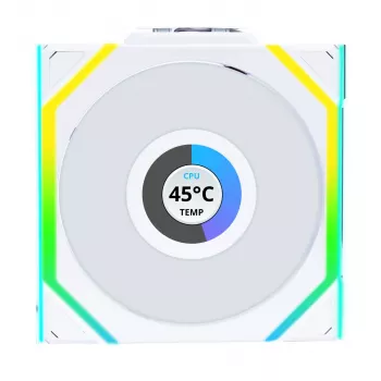 Ventiliatorius Lian Li UNI FAN SL Wireless LCD 120 12 cm Baltas 31 dB 51.45 cfm