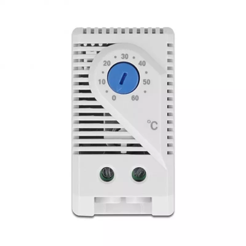 Termostatas DELOCK 66823, plastikinis korpusas IP20, 30 W, 250 V, 10 A, 43×60×33 mm, mėlynai pilkas