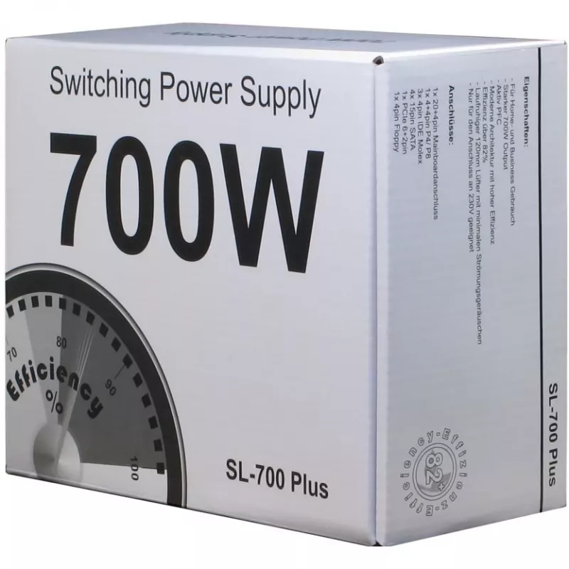 Inter-Tech SL-700 Plus - Maitinimo blokas (vidinis) - ATX12V 2,4 - AC 230 V - 700 W - aktyvus PFC