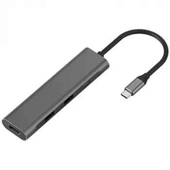 Adapteris USB Type-C į 2 x USB 3.0, Type-C PD, HDMI