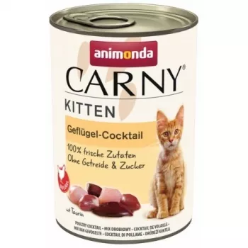 Šlapias kačių ėdalas kačiukams animonda Carny Kitten Cocktail su paukštiena 400 g skardinė