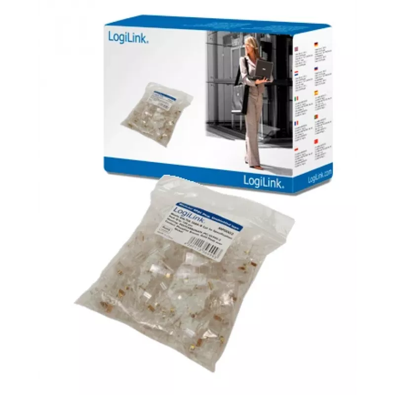 RJ-45 Laido Jungtis LOGILINK MP0002, CAT5e, permatoma, pakuotė po 100 vnt.