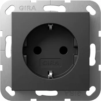 Kištukinis lizdas SCHUKO GIRA System 55 16 A 250 V Antracitas, gylis 29 mm