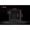 PC korpusas SAVIO Noctis Flow RGB — Cube, ATX/Mini-ITX, 3x 120 mm priekiniai ventiliatoriai, grūdintas stiklas šone, maks. GPU 35 cm