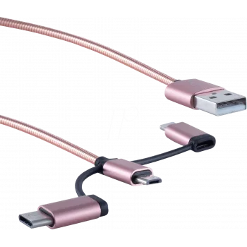 USB laidas ShiverPeaks BS14-50074 1 m USB A USB C / Micro-USB B / Lightning