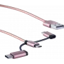 USB laidas ShiverPeaks BS14-50074 1 m USB A USB C / Micro-USB B / Lightning