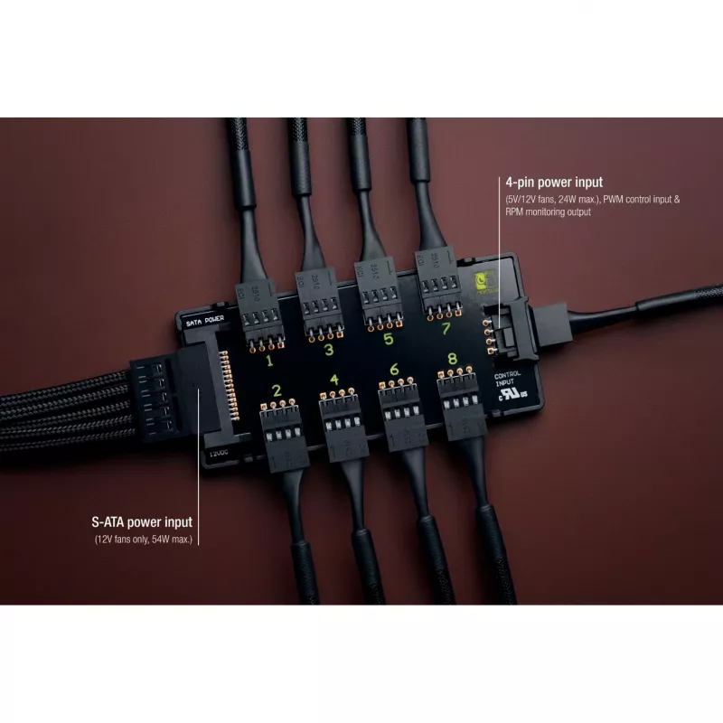 Ventiliatorių valdiklis Noctua NA-FH1 4-pin Juodas 24W 5-12V