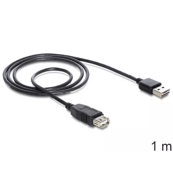 USB laidas DeLOCK EASY-USB 2.0-A 1m juodas