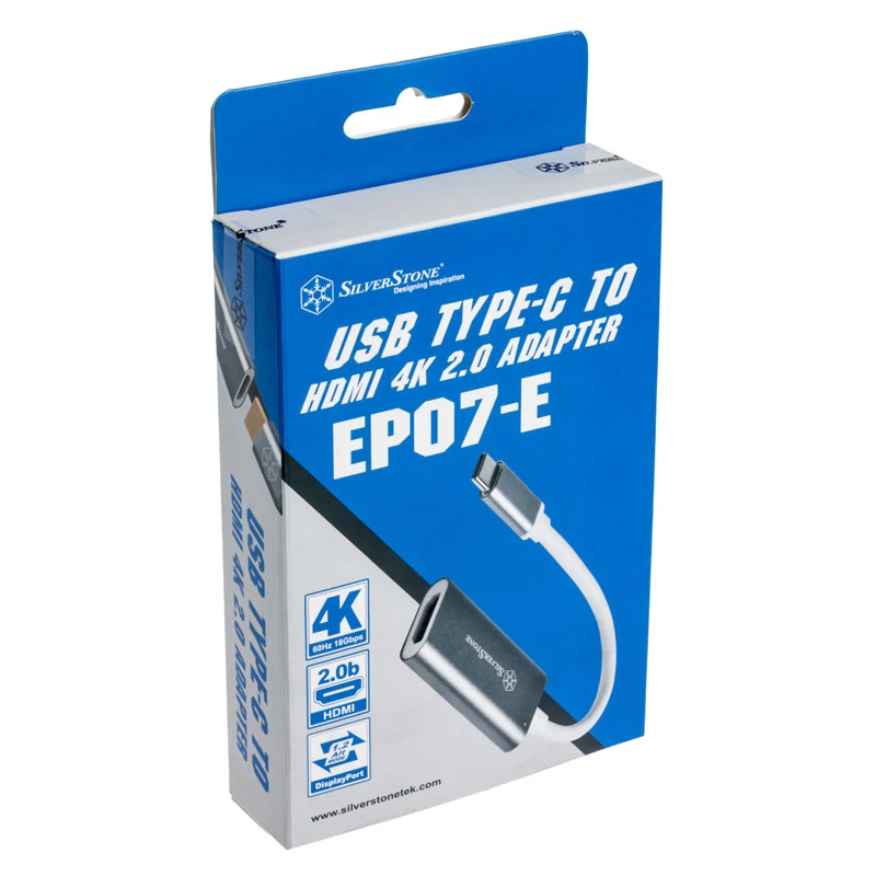 Adapteris SILVERSTONE USB 3.1 Type-C į HDMI 2.0b SST-EP07C-E, vaizdo išvesties adapteris