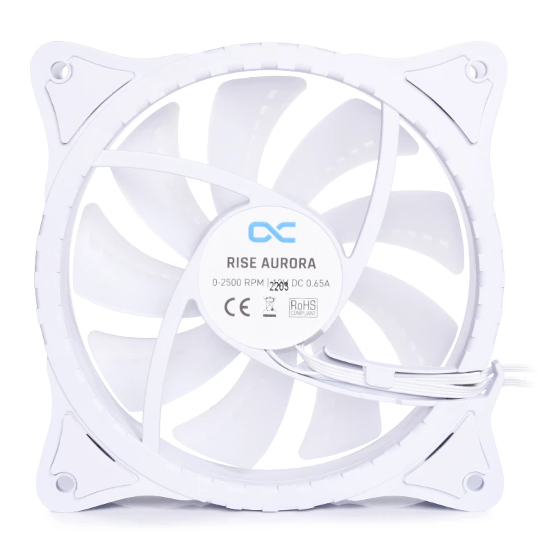 Alphacool Rise Aurora 120mm ARGB korpuso ventiliatorius – baltas