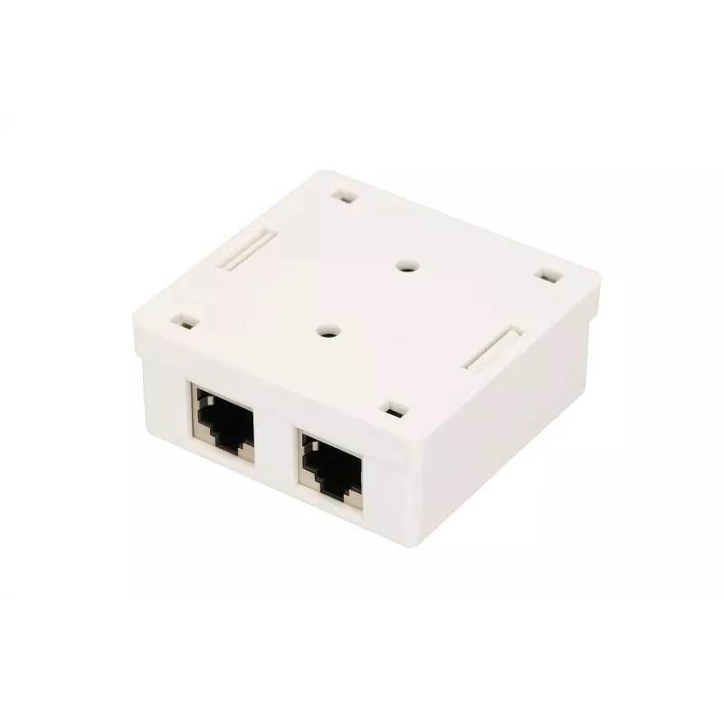 Paviršinio montavimo tinklo lizdas Extralink EX.9649 — 2× RJ45 Cat5e STP