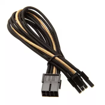 Laidas SilverStone PCI-8-Pin į PCIe-6+2-Pin, 250mm - juodas/auksinis