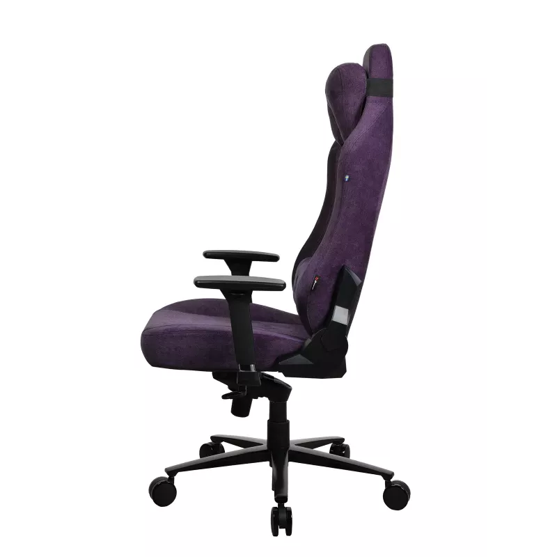 Žaidimų kėdė Arozzi Vernazza SoftFabric Violetinė – ergonomiškas dizainas, reguliuojami porankiai ir aukštis