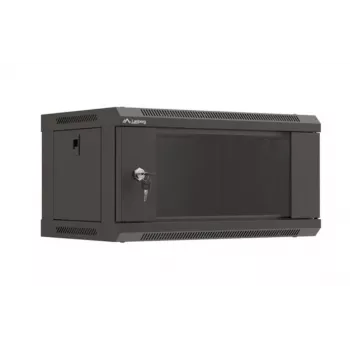 Sieninis spintos stovas LANBERG WF03-5304-10B 19 colių 4U juodas, stiklinės durys