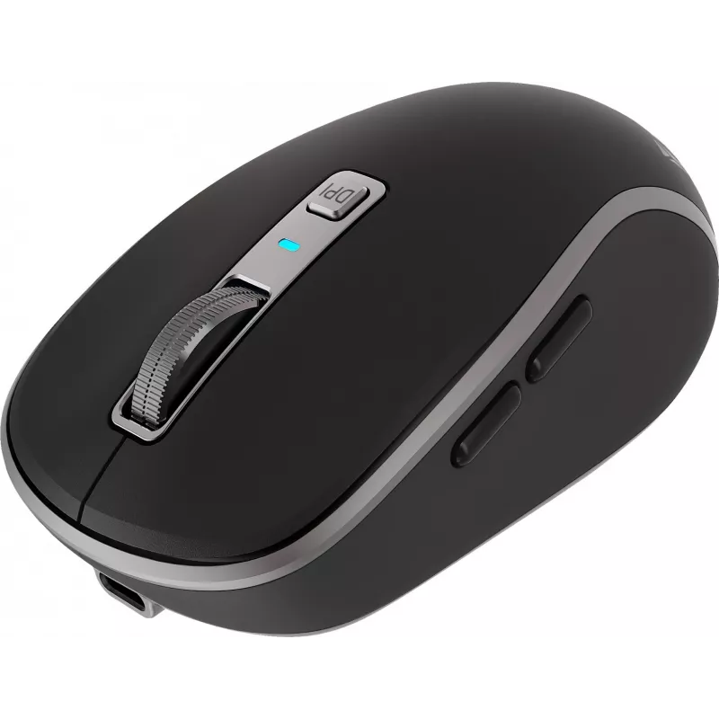 Dvigubas WiFi+Bluetooth belaidė pelė, įkraunama baterija, 5 mygtukai – Yenkee YMS 2085BK NOBLE