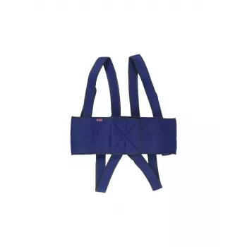 Stabilizacinis diržas neįgaliojo vežimėliui Aston Secubac IV 681022 — tekstilinis, reguliuojamas Velcro, 150 cm ilgio, 20 cm pločio, mėlynas