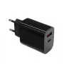 Sieninis įkroviklis 2x3A USB-C + USB-A Power Delivery juodas