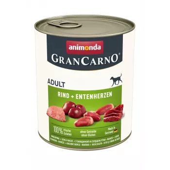 Šunų ėdalo konservai Animonda GranCarno Original Jautiena ir Antis 800 g, suaugusiems, šlapias ėdalas, be glitimo ir sojos