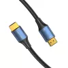 Vention HDMI-A vyriškas-į-vyrišką laidas, medvilninis pynimas, 8K, 5 m, mėlynas, aliuminio lydinio tipas
