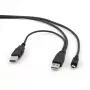 USB2.0 Dual AM-MINI laidas 0,9 m / juodas CCP-USB22-AM5P-3 Gembird