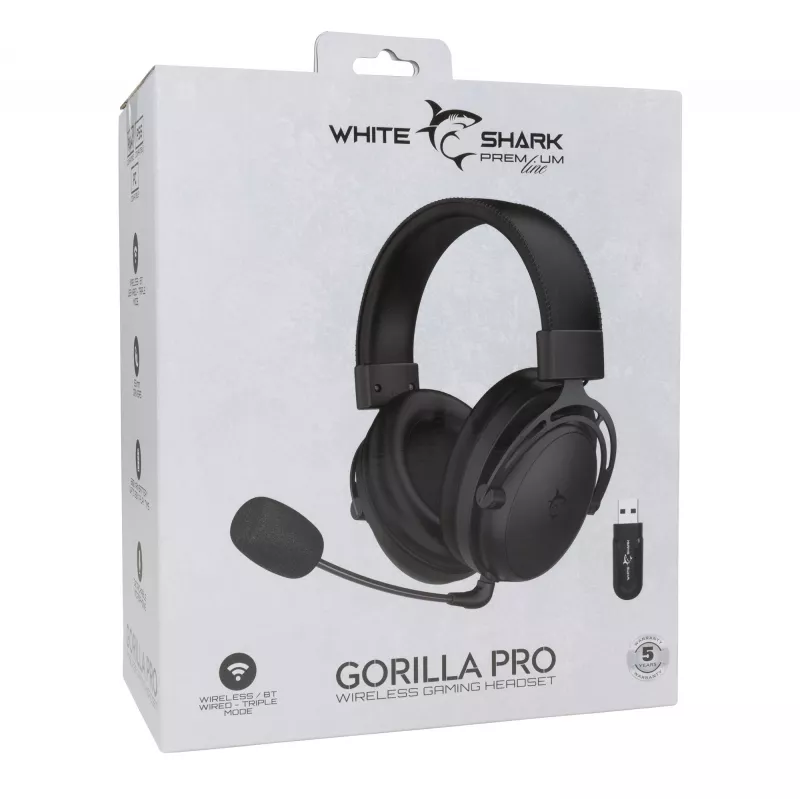 Ausinės White Shark WGH-2443 Gorilla Pro Juodos