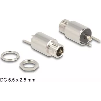 DeLOCK Jungtis DC 5,5 x 2,5 mm moteriška skydinė litavimo versija 20 V 10 A