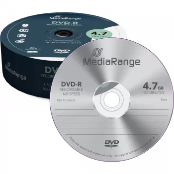 MediaRange 25 vnt. DVD-R 4,7 GB 120 min. 16x ritė MR403