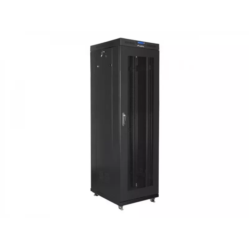 Spintelė serverinė LANBERG FF01-6842-23BL 42U laisvai pastatoma, 2127,5×600×800 mm, IP20, rakinama, su ratukais
