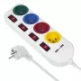 Maitinimo blokas MACLEAN MCE229W — 4 lizdai, 2× USB, 1,5 m laidas, F tipo, 10 A, baltas