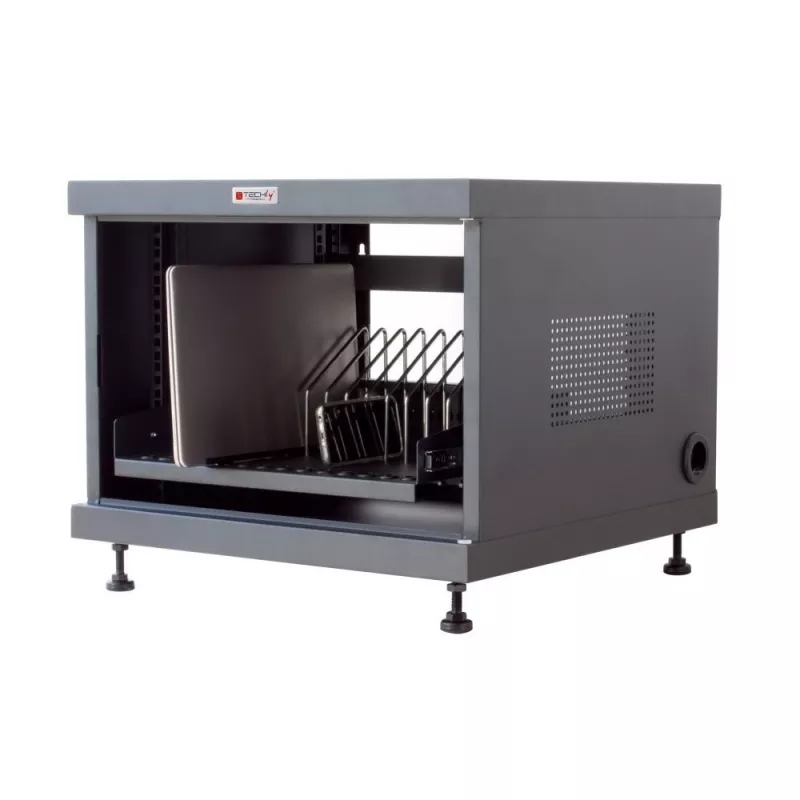 Stovo lentyna TECHLY 367652 kabelių tvarkytuvas su 3M lipniu montavimu, plienas, 550×550×410 mm, juoda