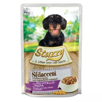 STUZZY Sfilaccetti veršiena su makaronais – šlapias šunų ėdalas – 100g