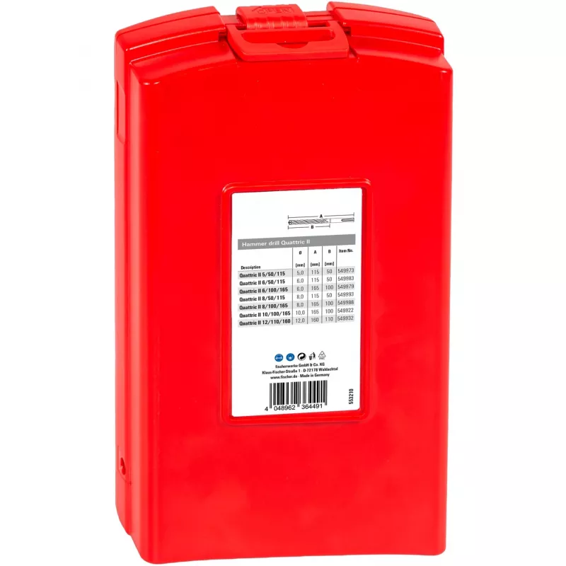 Gręžtuvų plaktukinių antgalių rinkinys Quattric II Set, SDS plus (5 vnt., Ø 5-12 mm)