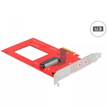 DeLOCK PCI Express x4 kortelė iki 1 x vidinio U.3 raudona sidabrinė