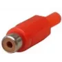 RCA lizdas, raudonas žymeklis, kabelio skersmuo iki 4 mm (10805B)