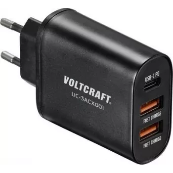 VOLTCRAFT UC-3ACX001 VC-12231145 USB įkroviklis kištukinis lizdas su 3x USB-A ir USB-C (Power Delivery), 3000 mA