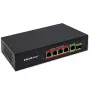 Ethernet PoE jungiklis QOLTEC 52296 — 4x RJ45 PoE prievadai, 1x RJ45 uplink