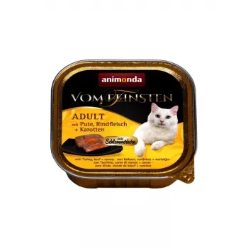 ANIMONDA Vom Feinsten Adult Turkey, beef and carrots - šlapias kačių ėdalas - 100g