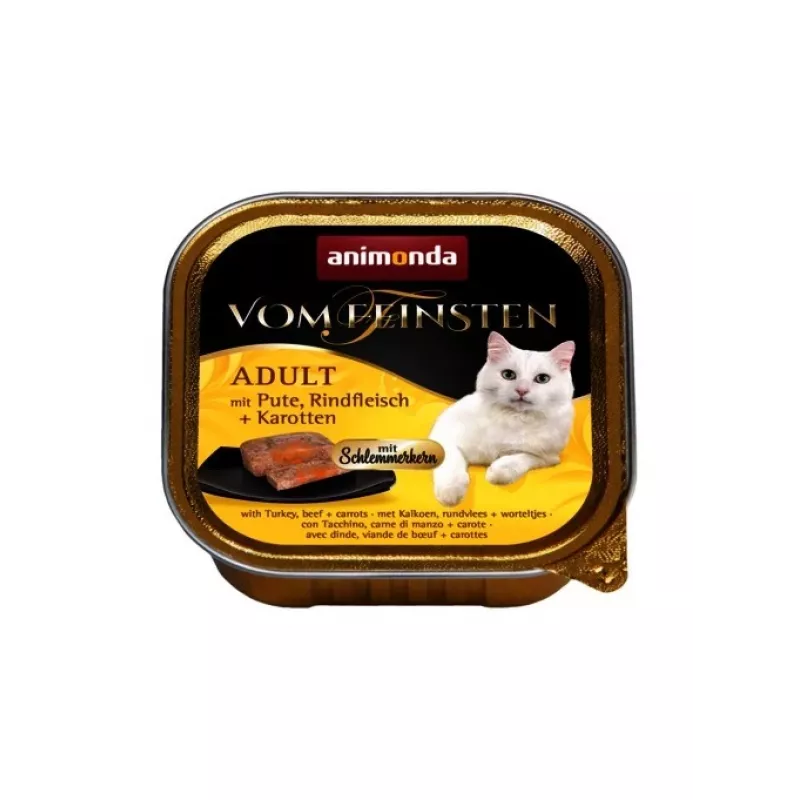 ANIMONDA Vom Feinsten Adult Turkey, beef and carrots - šlapias kačių ėdalas - 100g
