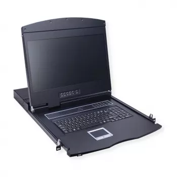 Rack konsolė VALUE 26.99.0123, 17 colių (43,2 cm) LCD, 1280×1024, 1U, prancūziška klaviatūra, juoda