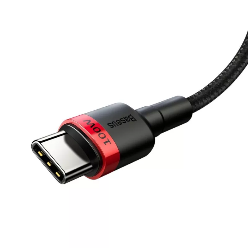 Baseus Cafule PD2.0 100W greito įkrovimo USB Type-C laidas (20V 5A) 2m Raudonas+Juodas