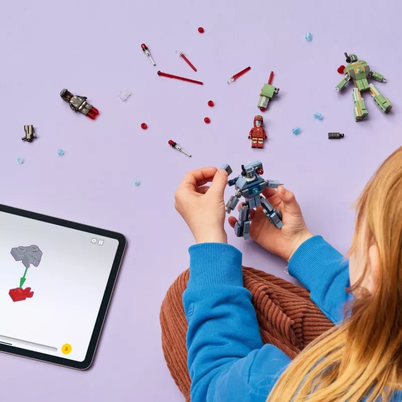 Konstrukcinis žaislas LEGO Marvel Super Heroes Geležinis žmogus ir Kariauninkas 76320, 204 detalės, 2 minifigūrėlės, 100 mm aukštis
