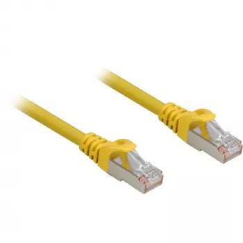 Tinklo kabelis Sharkoon Cat.6a S/FTP RJ-45 0,25 m geltonas